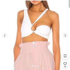 NEW WITH TAGS SUPER DOWN  ONE SHOULDER KATIE WHITE TOP